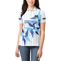 Custom Estonia Football Women Polo Shirt Retro Jersey White Version