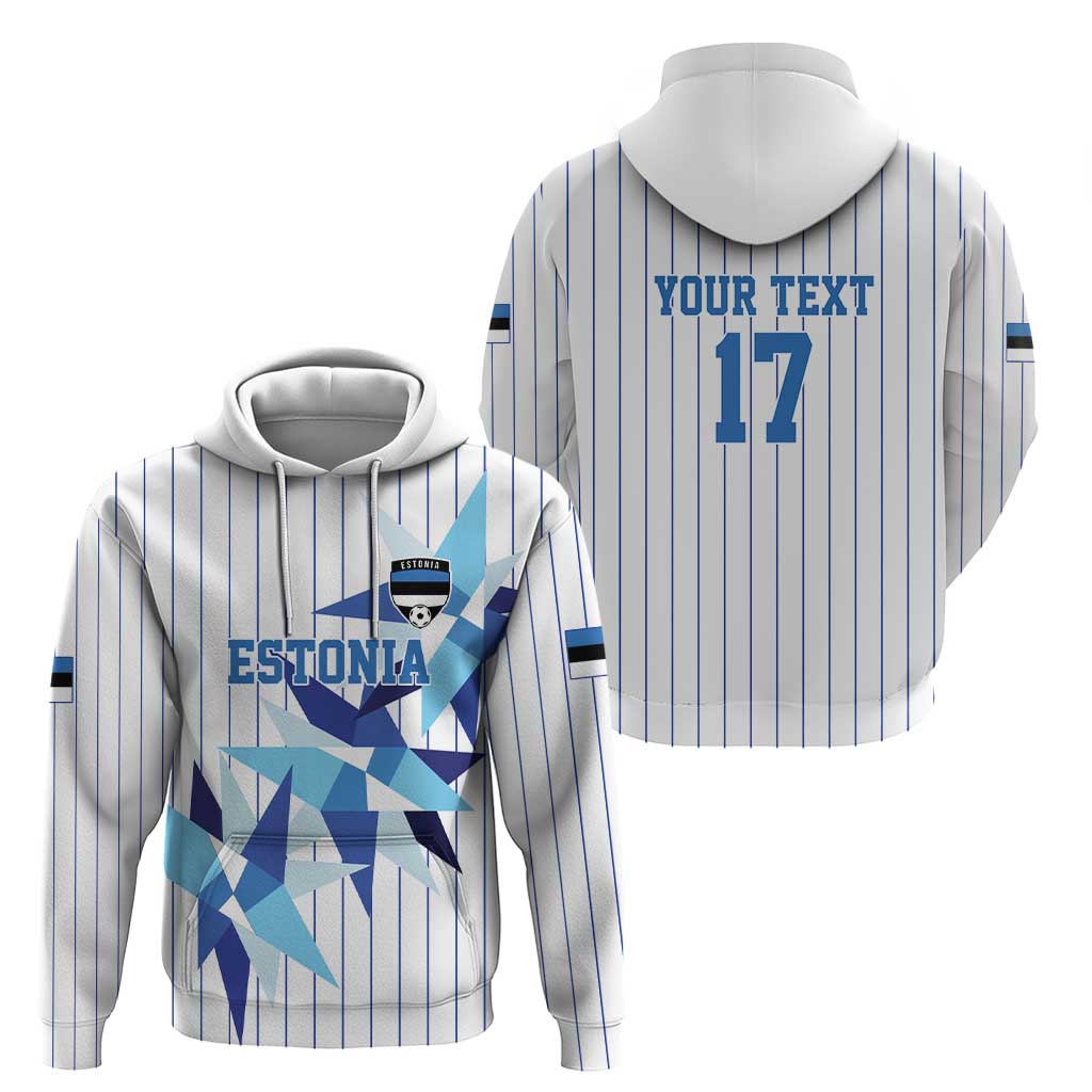 Custom Estonia Football Zip Hoodie Retro Jersey White Version