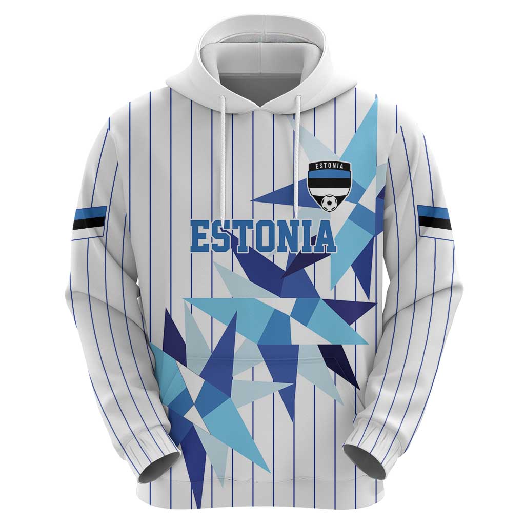 Custom Estonia Football Zip Hoodie Retro Jersey White Version