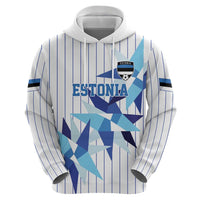 Custom Estonia Football Zip Hoodie Retro Jersey White Version