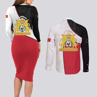 Haiti First Empire Couples Matching Long Sleeve Bodycon Dress and Long Sleeve Button Shirt Anpi an Ayiti 1804-1806