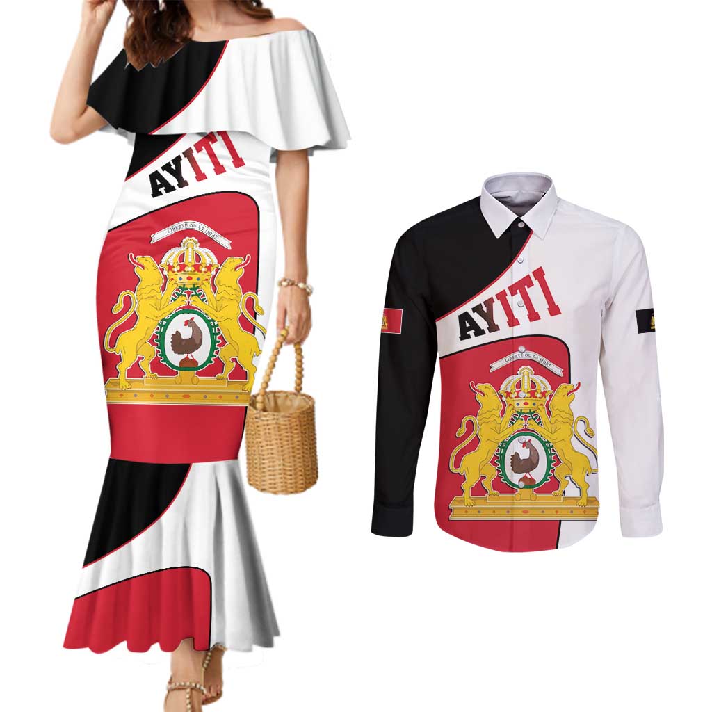 Haiti First Empire Couples Matching Mermaid Dress and Long Sleeve Button Shirt Anpi an Ayiti 1804-1806