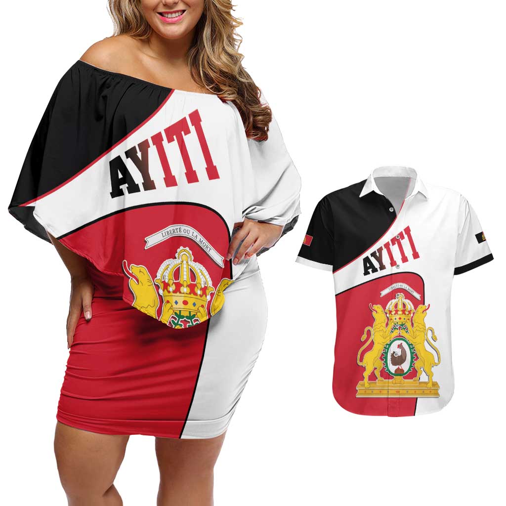 Haiti First Empire Couples Matching Off Shoulder Short Dress and Hawaiian Shirt Anpi an Ayiti 1804-1806