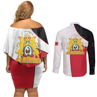 Haiti First Empire Couples Matching Off Shoulder Short Dress and Long Sleeve Button Shirt Anpi an Ayiti 1804-1806