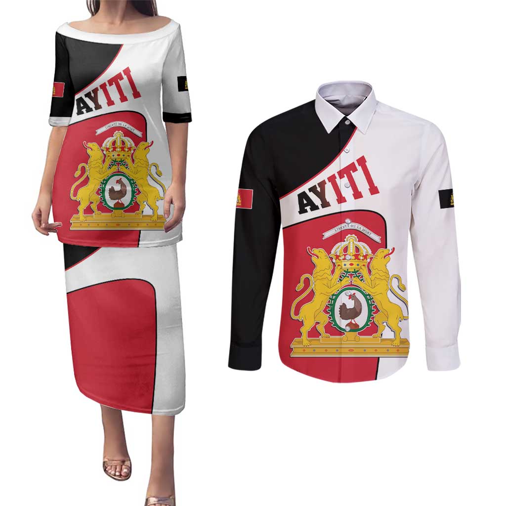 Haiti First Empire Couples Matching Puletasi and Long Sleeve Button Shirt Anpi an Ayiti 1804-1806