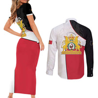 Haiti First Empire Couples Matching Short Sleeve Bodycon Dress and Long Sleeve Button Shirt Anpi an Ayiti 1804-1806