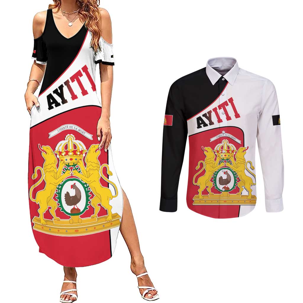 Haiti First Empire Couples Matching Summer Maxi Dress and Long Sleeve Button Shirt Anpi an Ayiti 1804-1806