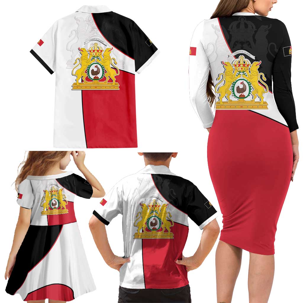 Haiti First Empire Family Matching Long Sleeve Bodycon Dress and Hawaiian Shirt Anpi an Ayiti 1804-1806