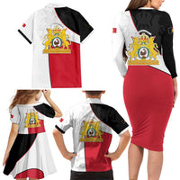 Haiti First Empire Family Matching Long Sleeve Bodycon Dress and Hawaiian Shirt Anpi an Ayiti 1804-1806