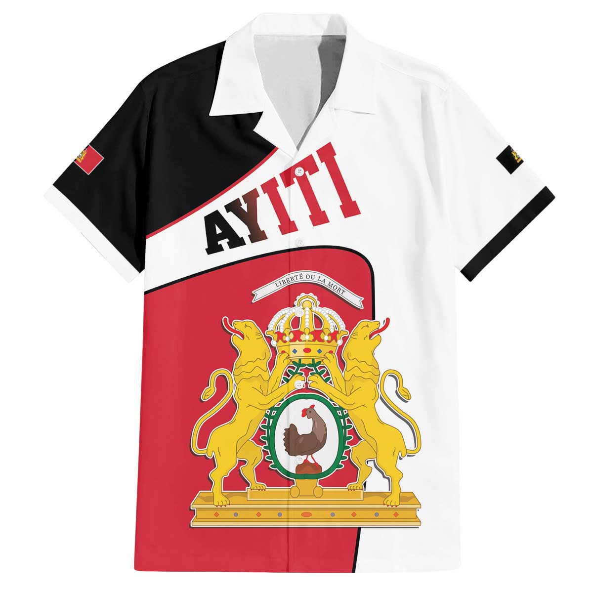 Haiti First Empire Family Matching Off The Shoulder Long Sleeve Dress and Hawaiian Shirt Anpi an Ayiti 1804-1806