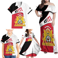 Haiti First Empire Family Matching Off Shoulder Maxi Dress and Hawaiian Shirt Anpi an Ayiti 1804-1806
