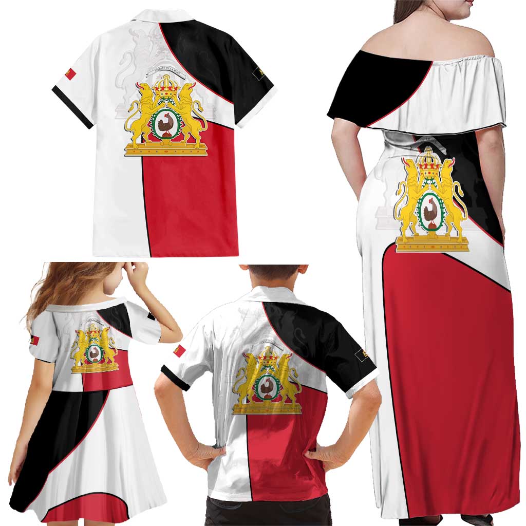 Haiti First Empire Family Matching Off Shoulder Maxi Dress and Hawaiian Shirt Anpi an Ayiti 1804-1806