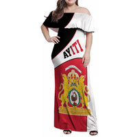 Haiti First Empire Family Matching Off Shoulder Maxi Dress and Hawaiian Shirt Anpi an Ayiti 1804-1806