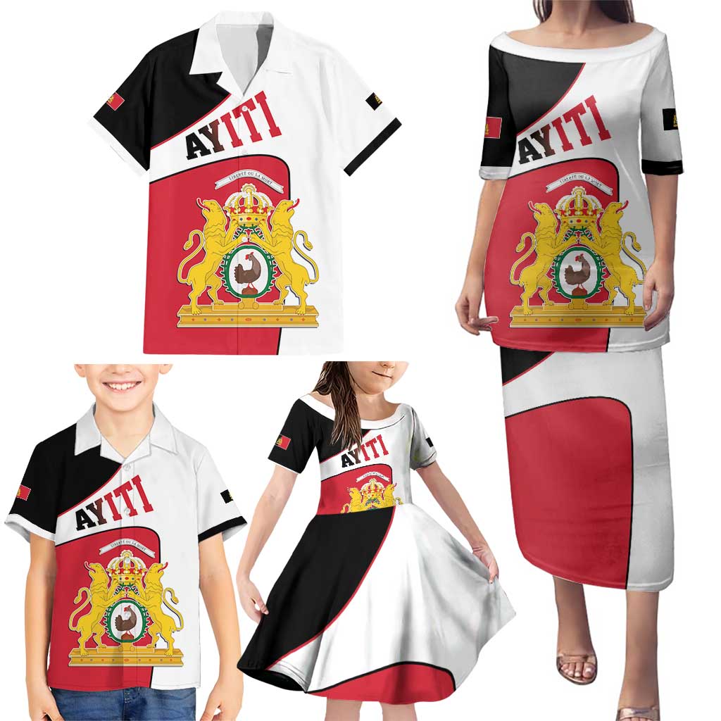 Haiti First Empire Family Matching Puletasi and Hawaiian Shirt Anpi an Ayiti 1804-1806