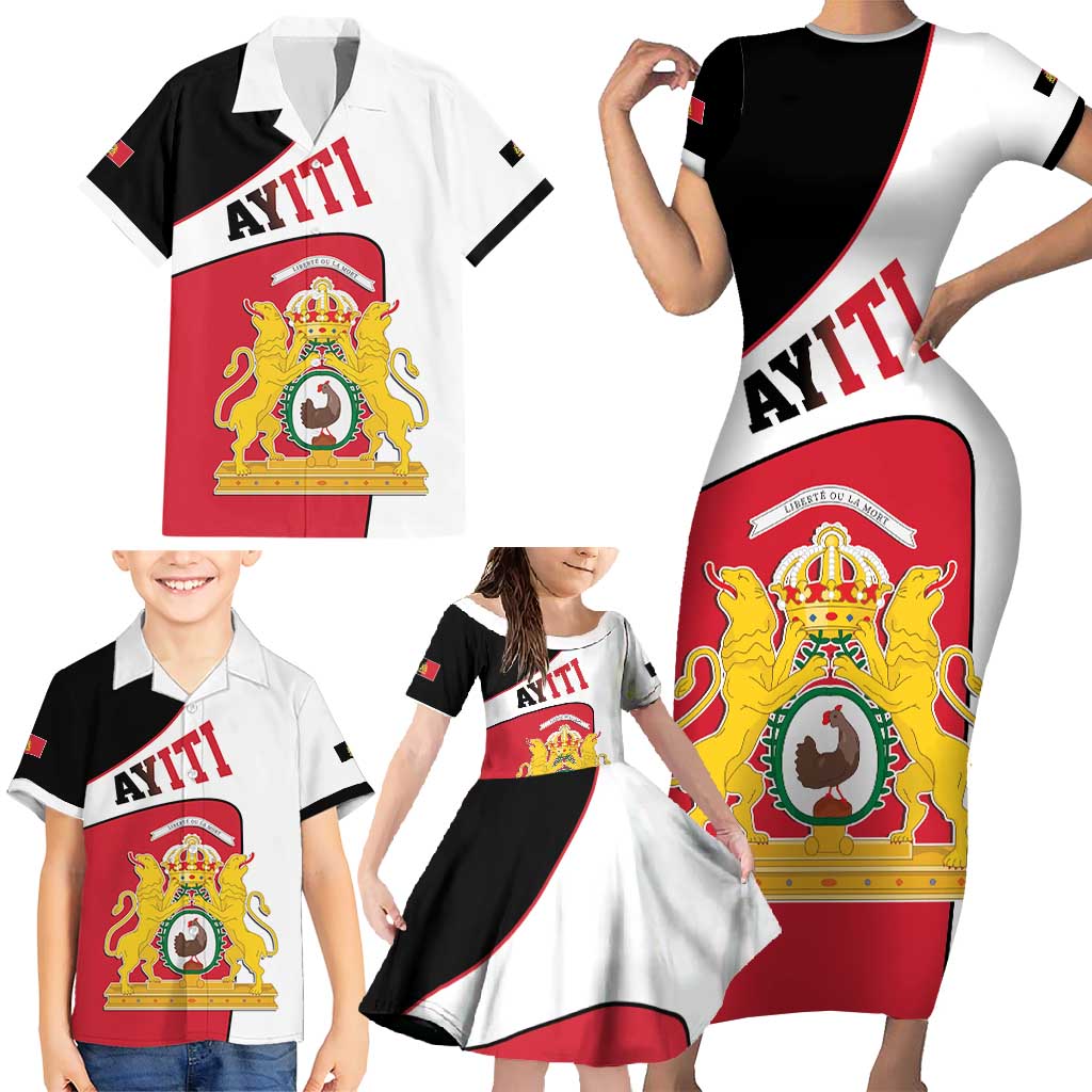 Haiti First Empire Family Matching Short Sleeve Bodycon Dress and Hawaiian Shirt Anpi an Ayiti 1804-1806