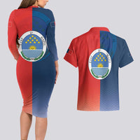 North Haiti State of Haiti Couples Matching Long Sleeve Bodycon Dress and Hawaiian Shirt Leta an Ayiti 1806-1811