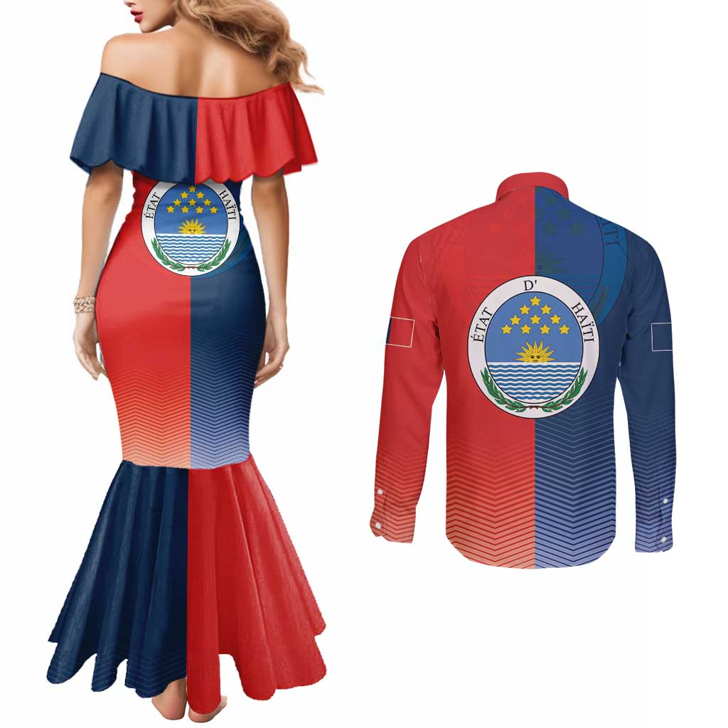 North Haiti State of Haiti Couples Matching Mermaid Dress and Long Sleeve Button Shirt Leta an Ayiti 1806-1811