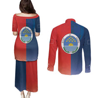 North Haiti State of Haiti Couples Matching Puletasi and Long Sleeve Button Shirt Leta an Ayiti 1806-1811