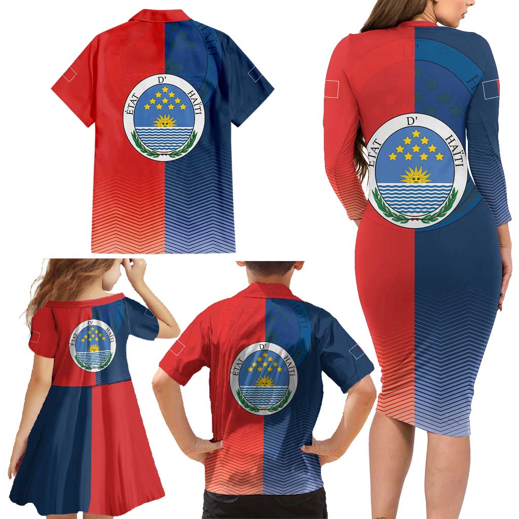 North Haiti State of Haiti Family Matching Long Sleeve Bodycon Dress and Hawaiian Shirt Leta an Ayiti 1806-1811