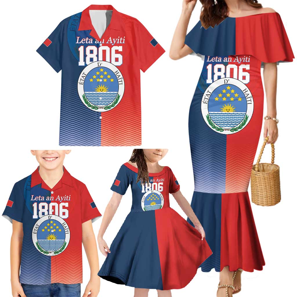 North Haiti State of Haiti Family Matching Mermaid Dress and Hawaiian Shirt Leta an Ayiti 1806-1811