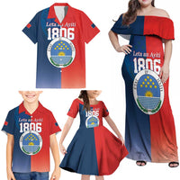 North Haiti State of Haiti Family Matching Off Shoulder Maxi Dress and Hawaiian Shirt Leta an Ayiti 1806-1811