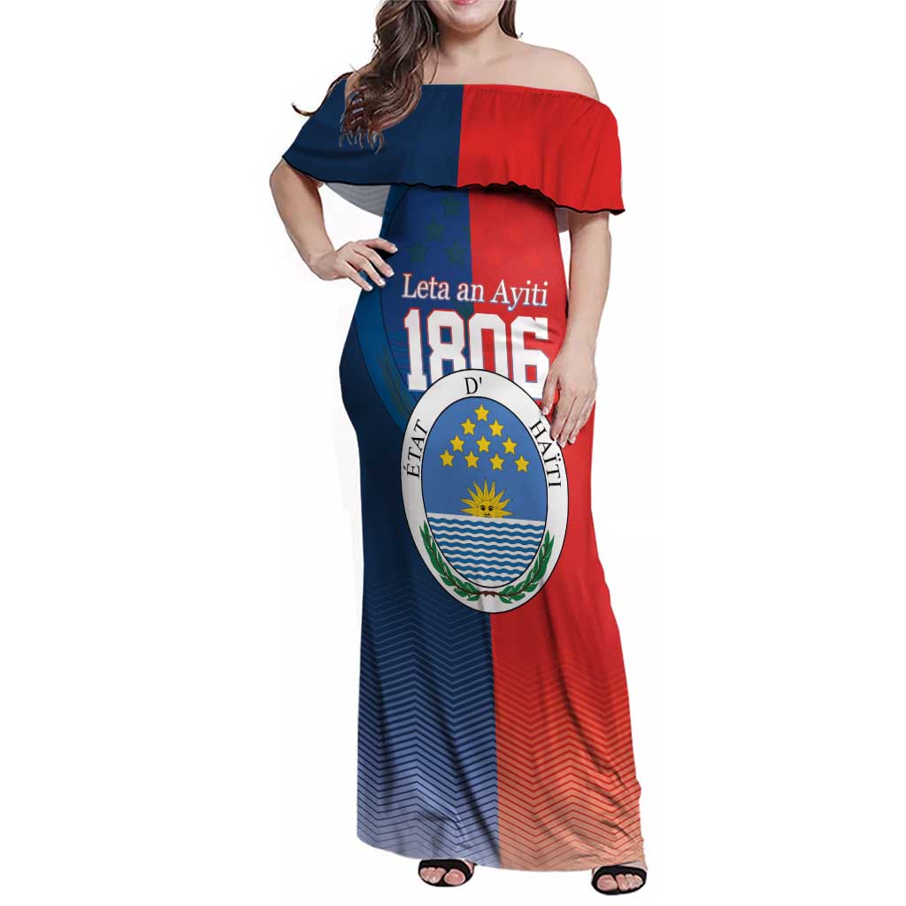 North Haiti State of Haiti Family Matching Off Shoulder Maxi Dress and Hawaiian Shirt Leta an Ayiti 1806-1811