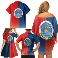 North Haiti State of Haiti Family Matching Off Shoulder Short Dress and Hawaiian Shirt Leta an Ayiti 1806-1811