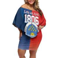 North Haiti State of Haiti Family Matching Off Shoulder Short Dress and Hawaiian Shirt Leta an Ayiti 1806-1811