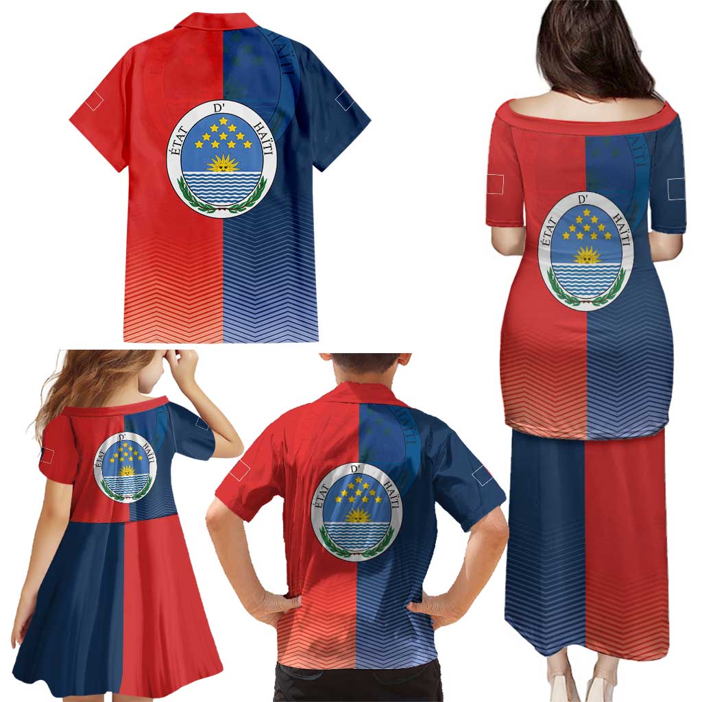 North Haiti State of Haiti Family Matching Puletasi and Hawaiian Shirt Leta an Ayiti 1806-1811