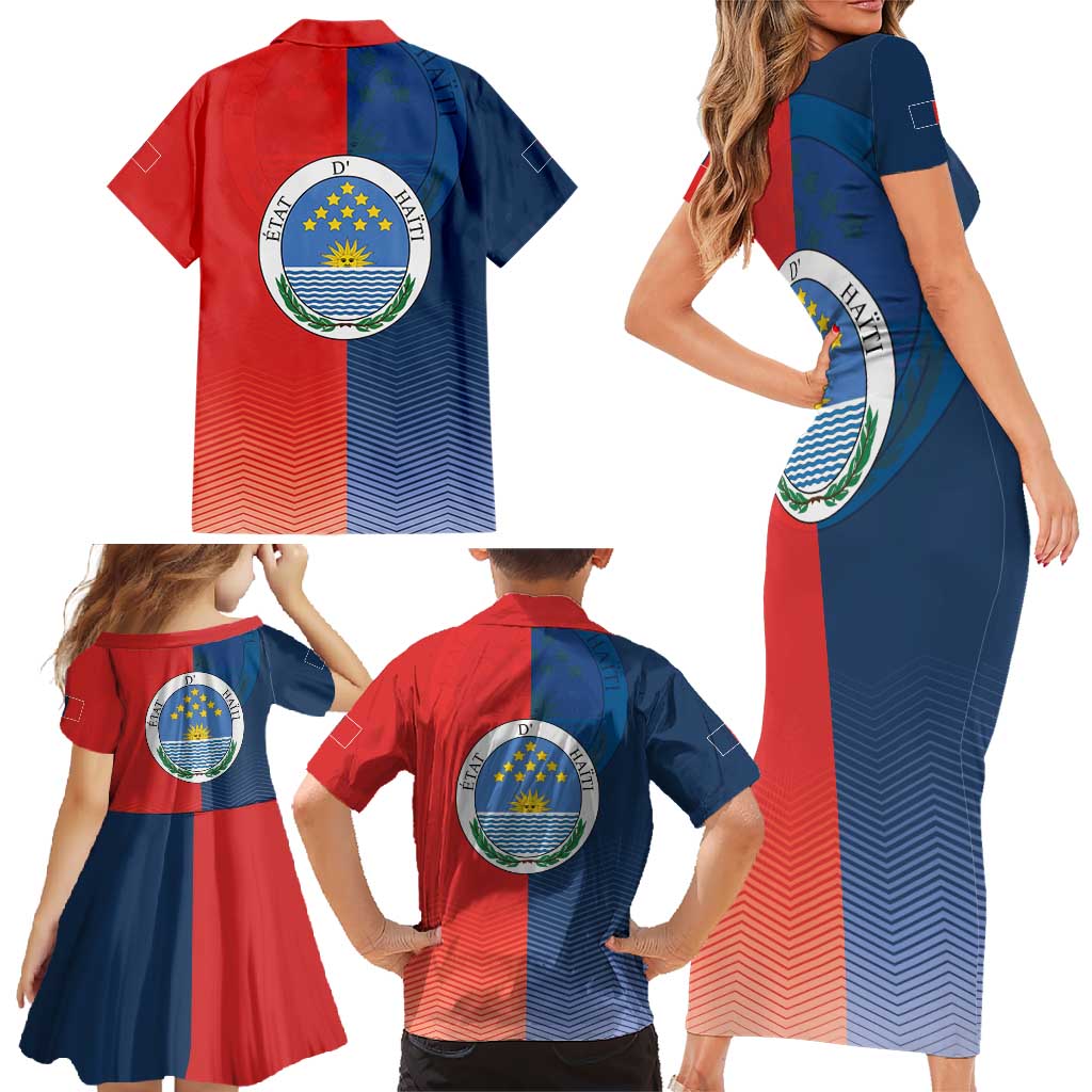 North Haiti State of Haiti Family Matching Short Sleeve Bodycon Dress and Hawaiian Shirt Leta an Ayiti 1806-1811