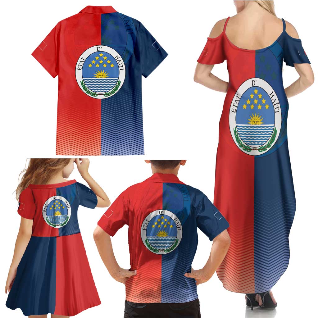 North Haiti State of Haiti Family Matching Summer Maxi Dress and Hawaiian Shirt Leta an Ayiti 1806-1811