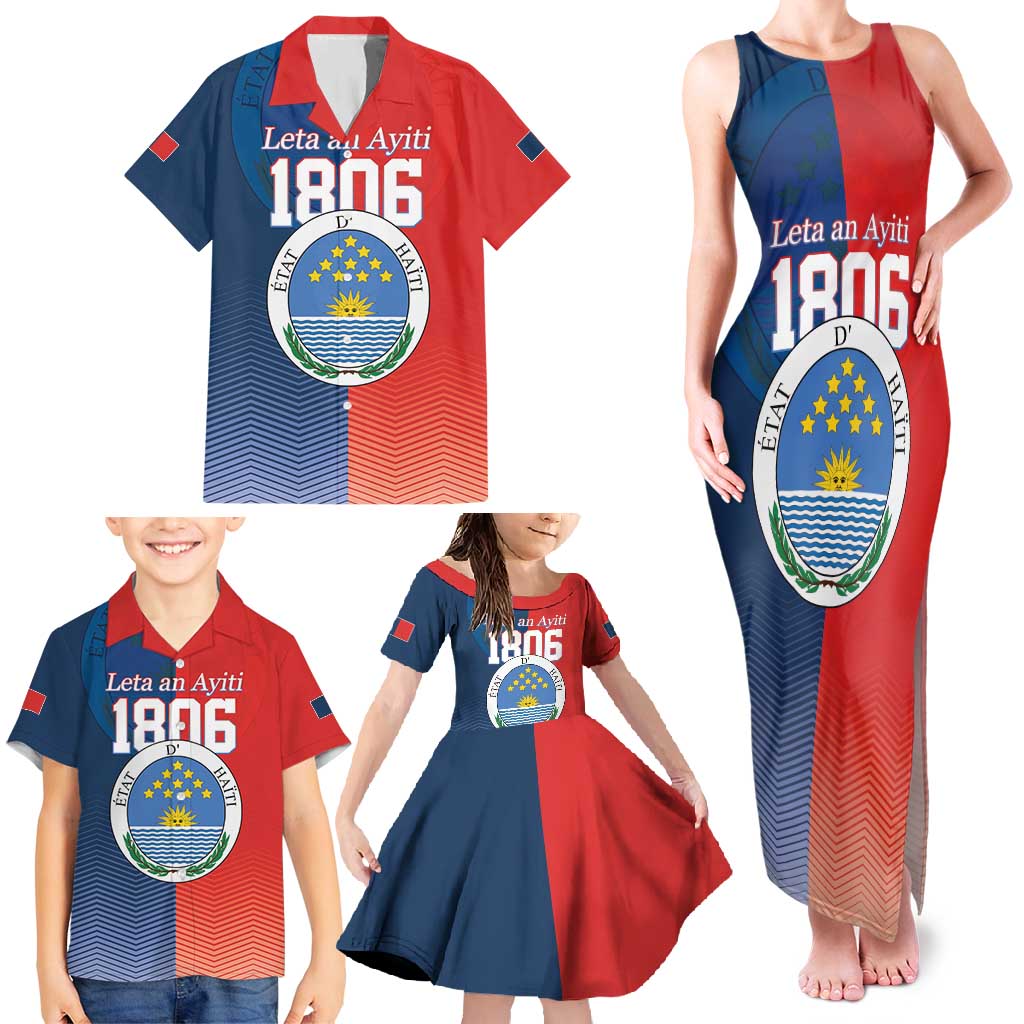 North Haiti State of Haiti Family Matching Tank Maxi Dress and Hawaiian Shirt Leta an Ayiti 1806-1811