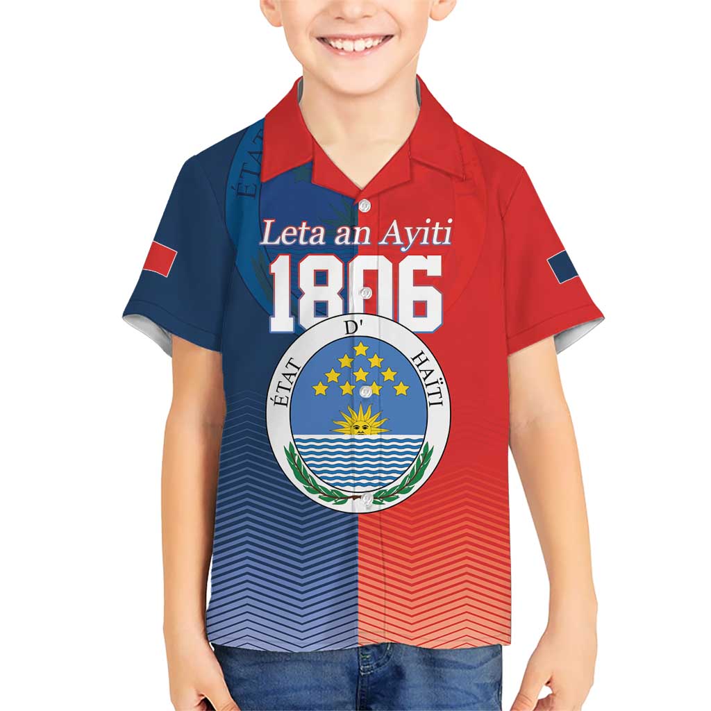 North Haiti State of Haiti Kid Hawaiian Shirt Leta an Ayiti 1806-1811