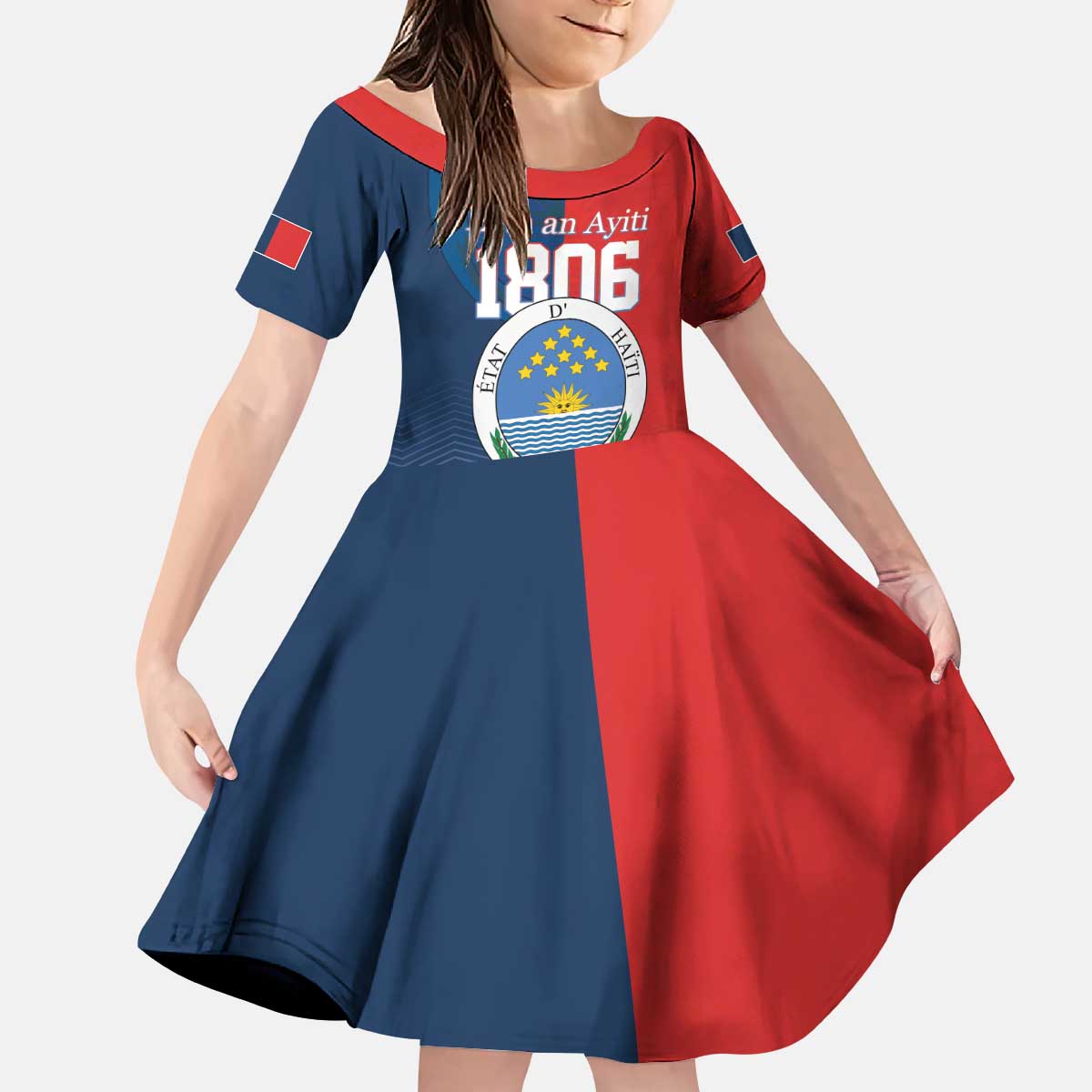 North Haiti State of Haiti Kid Short Sleeve Dress Leta an Ayiti 1806-1811