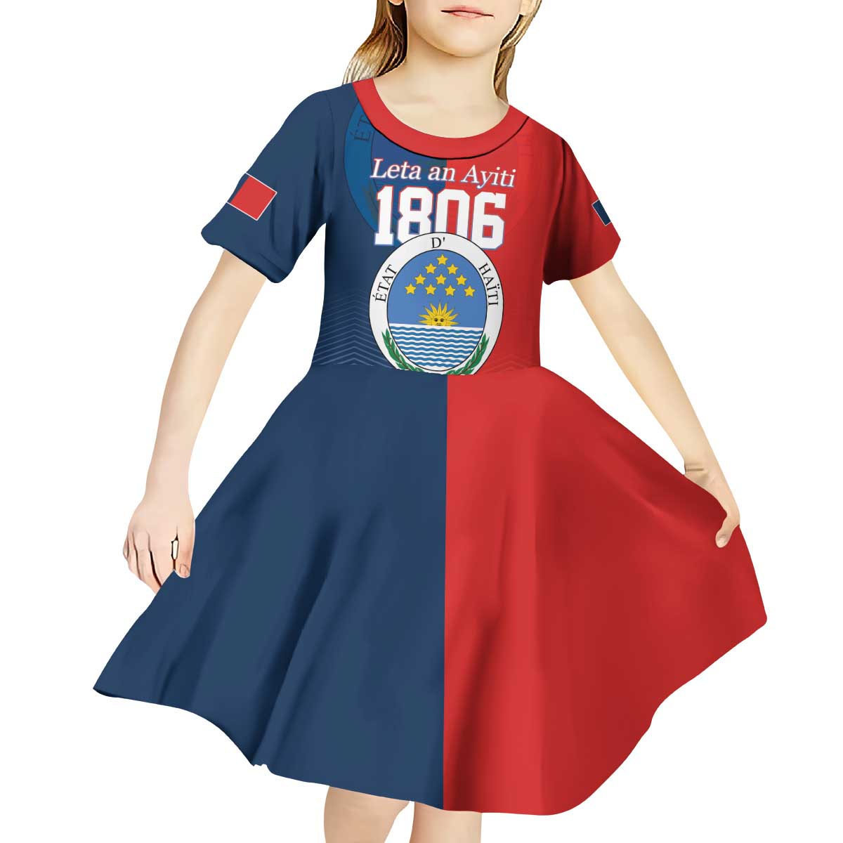 North Haiti State of Haiti Kid Short Sleeve Dress Leta an Ayiti 1806-1811