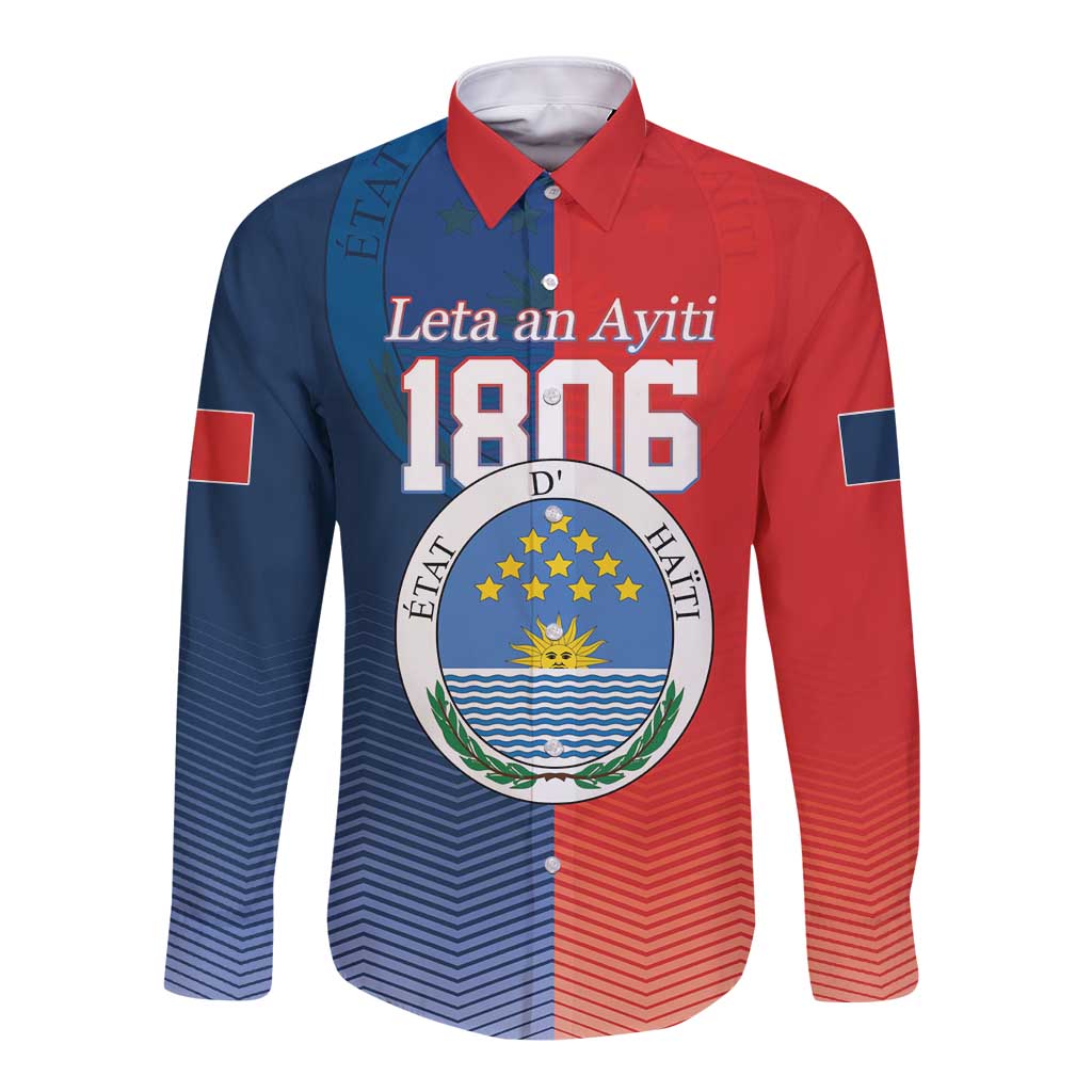 North Haiti State of Haiti Long Sleeve Button Shirt Leta an Ayiti 1806-1811