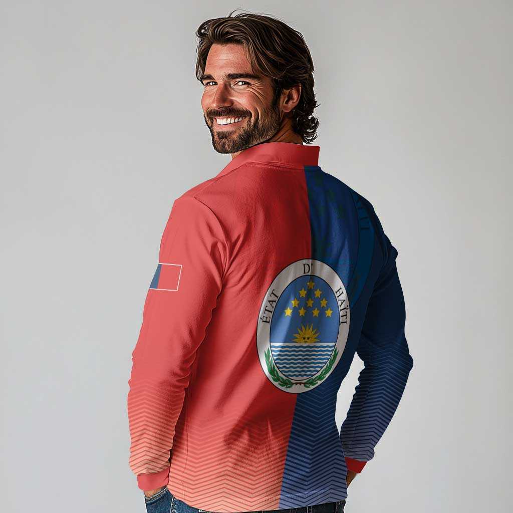 North Haiti State of Haiti Long Sleeve Polo Shirt Leta an Ayiti 1806-1811