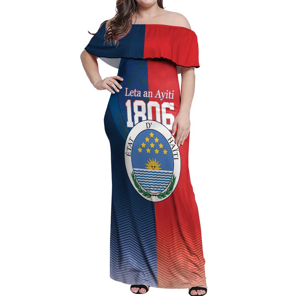 North Haiti State of Haiti Off Shoulder Maxi Dress Leta an Ayiti 1806-1811