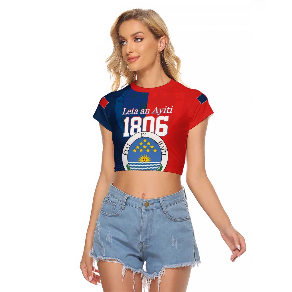 North Haiti State of Haiti Raglan Cropped T Shirt Leta an Ayiti 1806-1811
