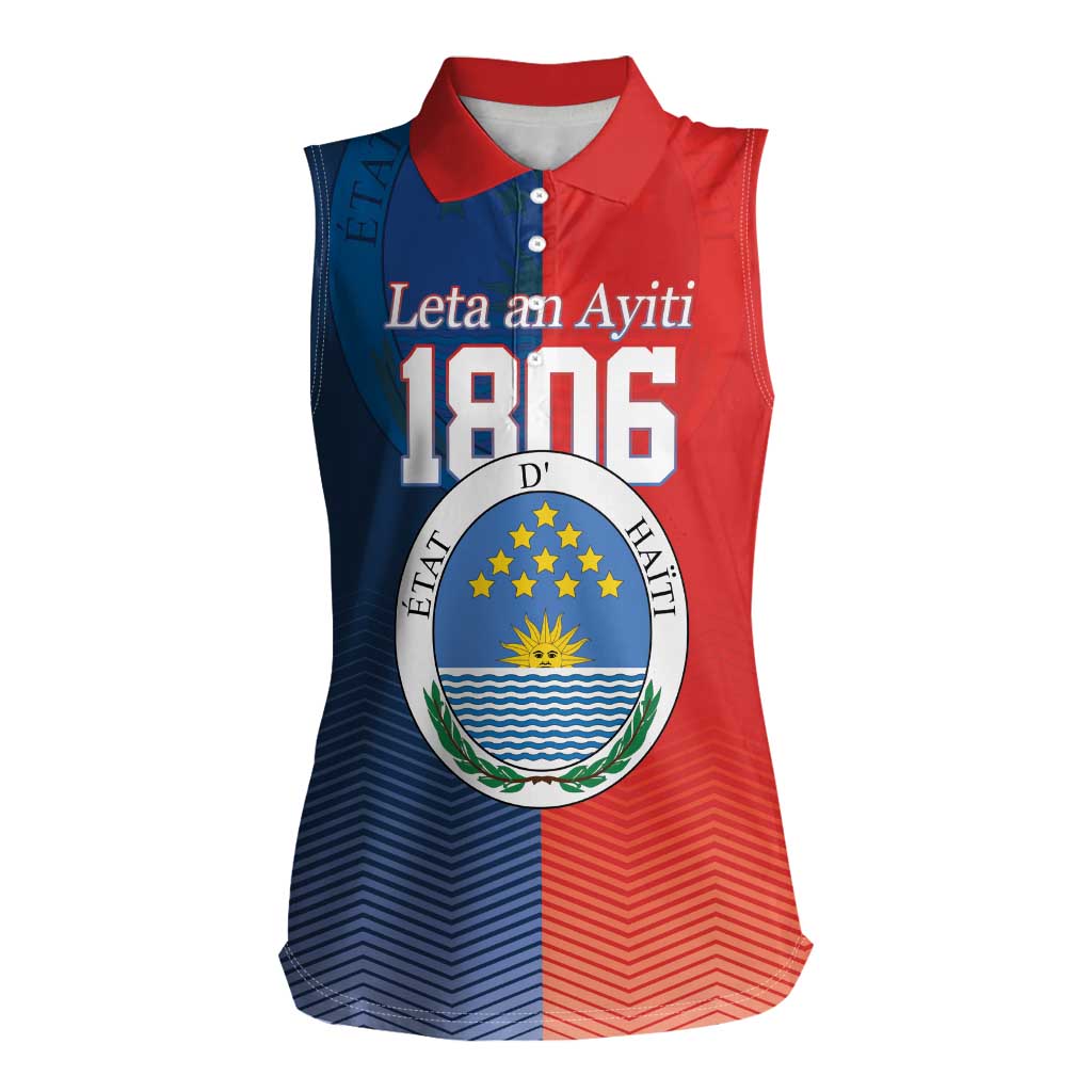 North Haiti State of Haiti Women Sleeveless Polo Shirt Leta an Ayiti 1806-1811