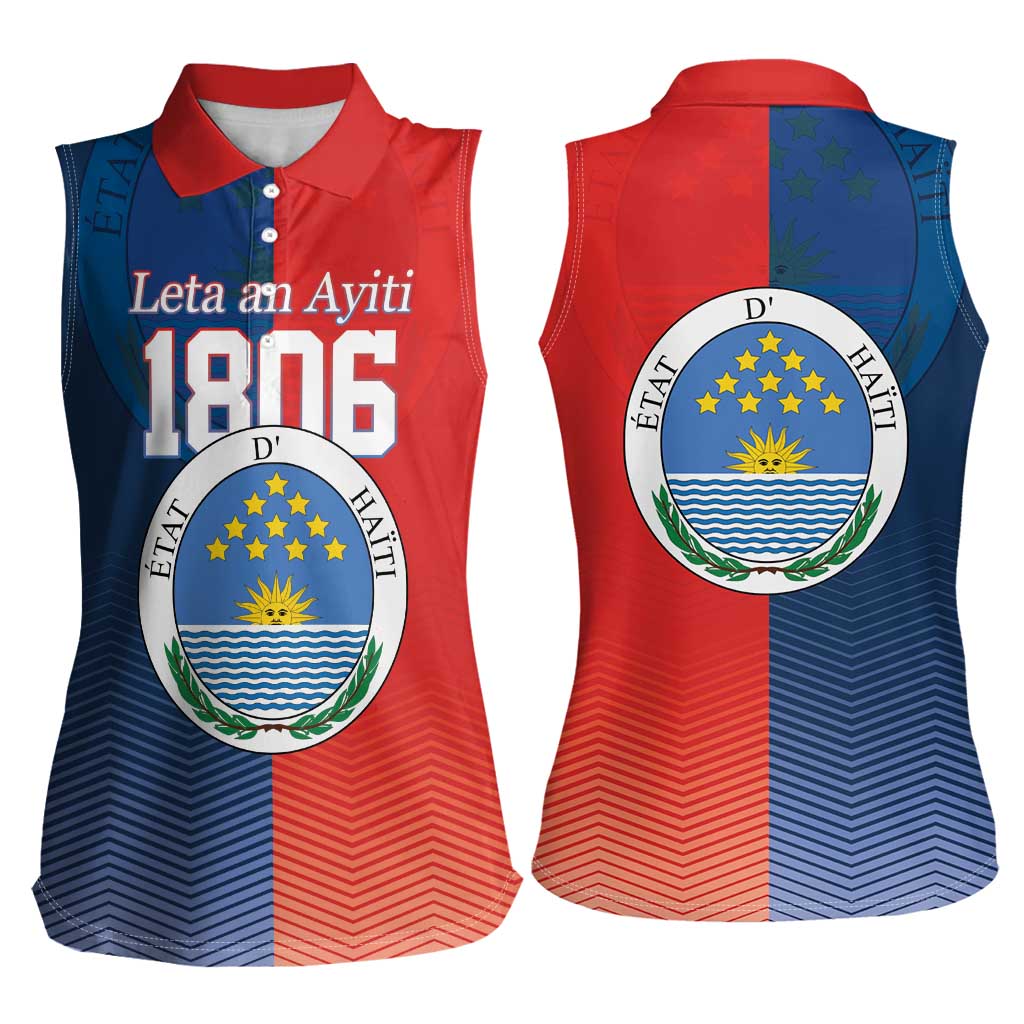North Haiti State of Haiti Women Sleeveless Polo Shirt Leta an Ayiti 1806-1811