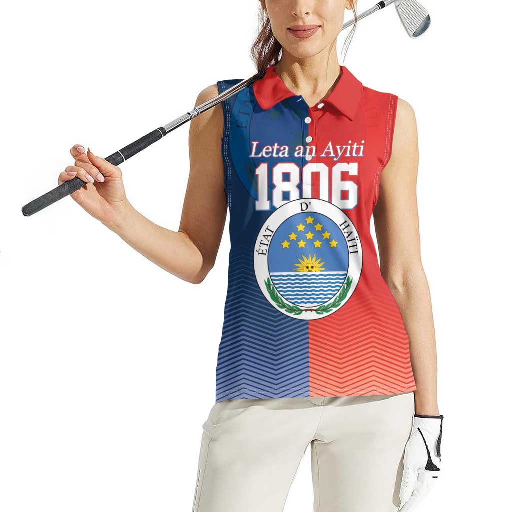 North Haiti State of Haiti Women Sleeveless Polo Shirt Leta an Ayiti 1806-1811