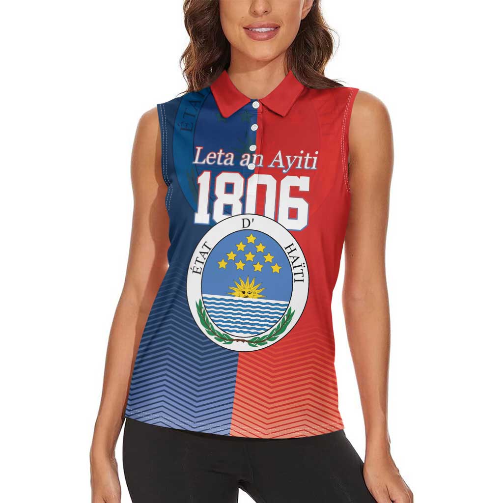 North Haiti State of Haiti Women Sleeveless Polo Shirt Leta an Ayiti 1806-1811