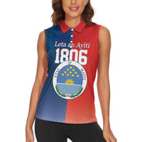 North Haiti State of Haiti Women Sleeveless Polo Shirt Leta an Ayiti 1806-1811
