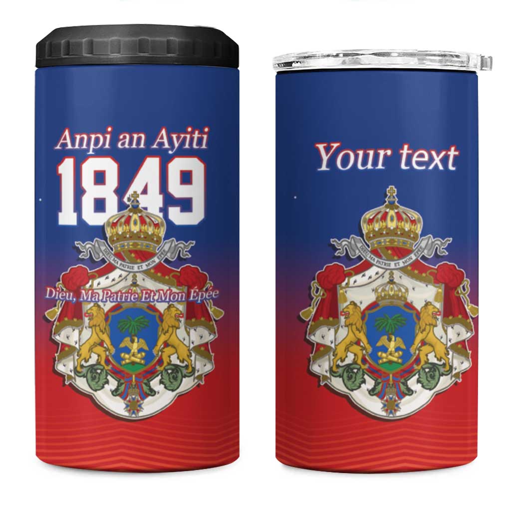 Personalized Haiti Second Empire 4 in 1 Can Cooler Tumbler Anpi an Ayiti 1849-1859