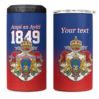 Personalized Haiti Second Empire 4 in 1 Can Cooler Tumbler Anpi an Ayiti 1849-1859