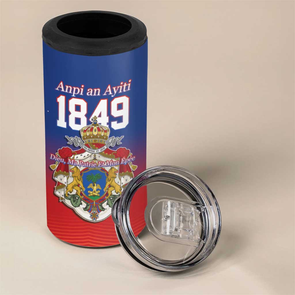 Personalized Haiti Second Empire 4 in 1 Can Cooler Tumbler Anpi an Ayiti 1849-1859