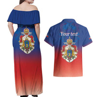Personalized Haiti Second Empire Couples Matching Off Shoulder Maxi Dress and Hawaiian Shirt Anpi an Ayiti 1849-1859