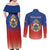 Personalized Haiti Second Empire Couples Matching Off Shoulder Maxi Dress and Long Sleeve Button Shirt Anpi an Ayiti 1849-1859