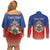 Personalized Haiti Second Empire Couples Matching Off Shoulder Short Dress and Long Sleeve Button Shirt Anpi an Ayiti 1849-1859